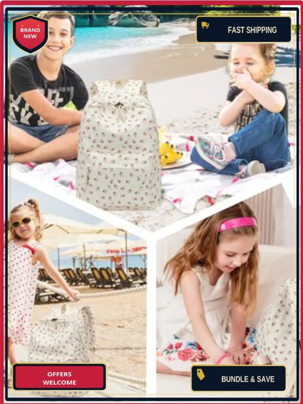School Backpack Set Girls Women Laptop Bookbag Casual Daypack 3 Piece with